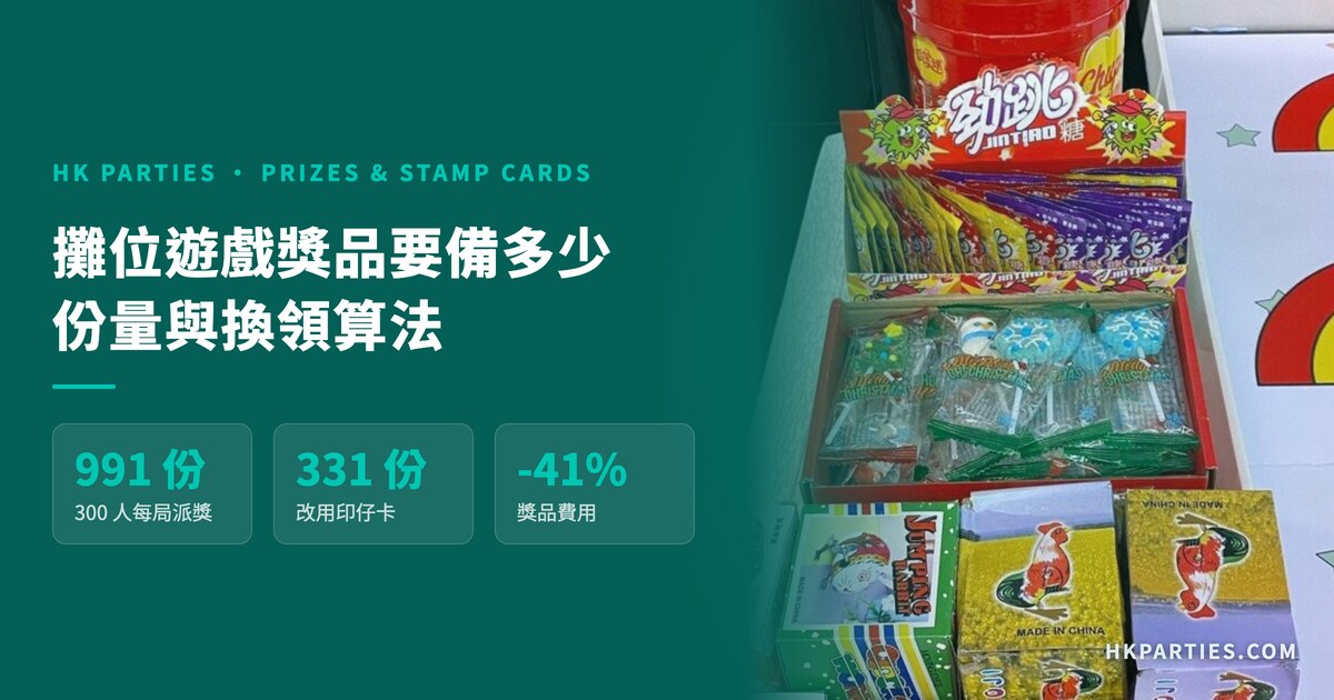 攤位遊戲獎品：2026 香港份量與換領算法